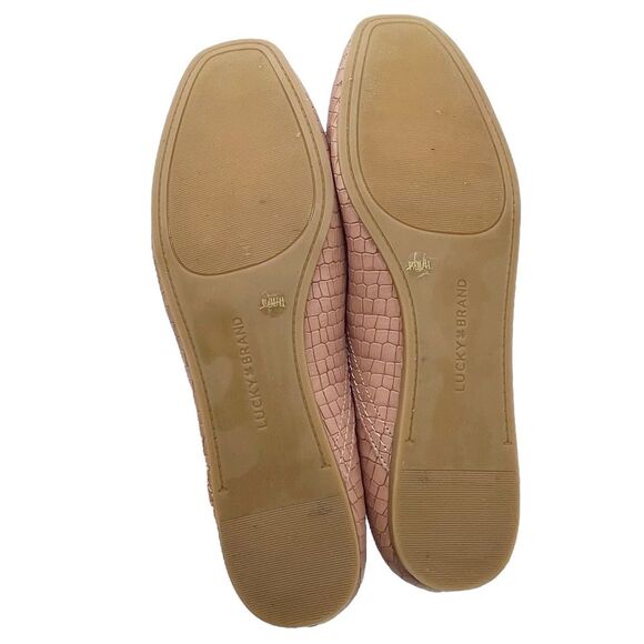 Lucky Brand Alba Ballet Flat in Dusty Mauve Croc Embossed Leather Size 9.5 - Picture 14 of 16